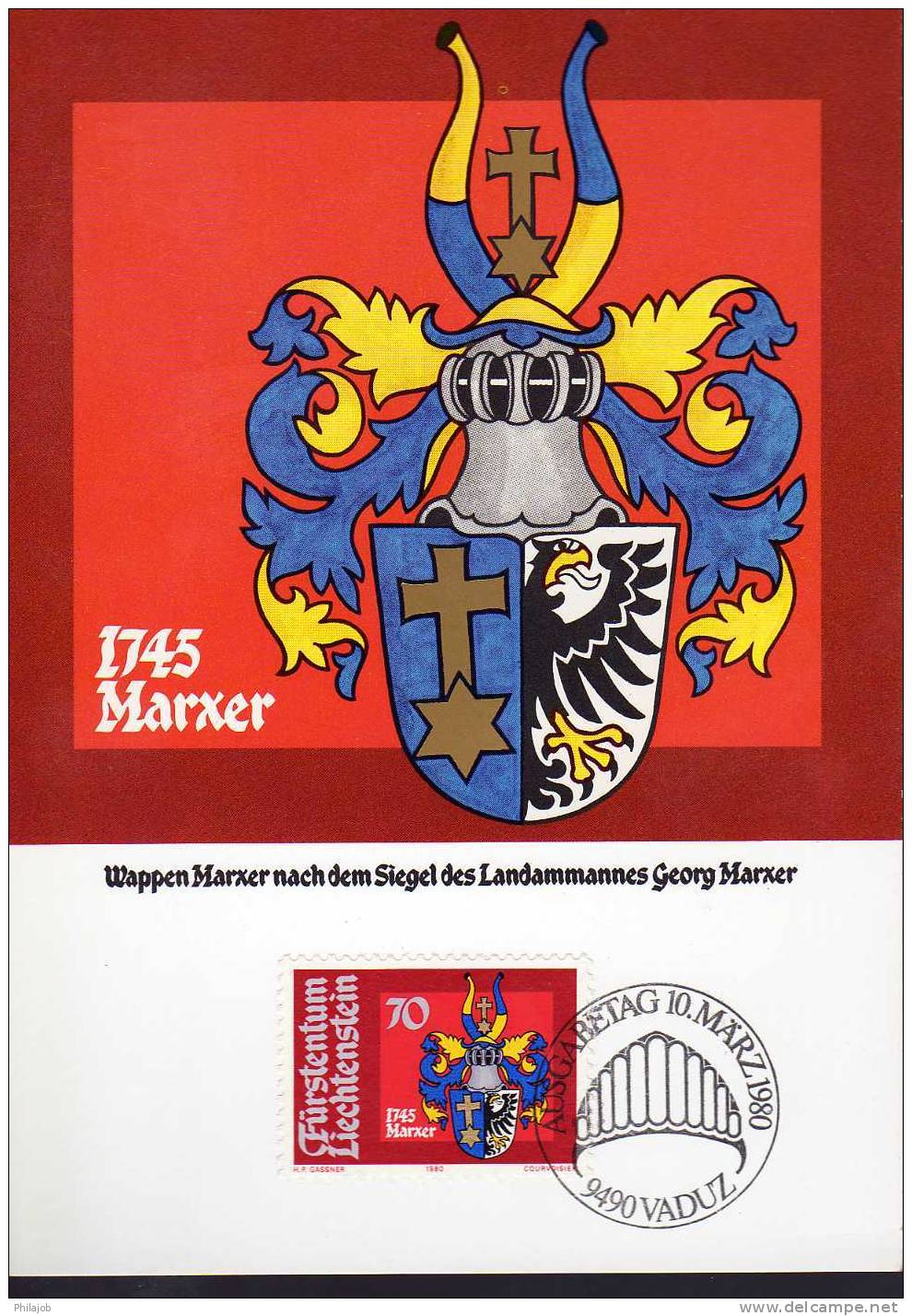 LIECHTENSTEIN 1980  : CM : YVERT N° 685 " ARMOIRIES DE SCHELLENBERG " (14) + Prix Dégressif. - Maximum Cards