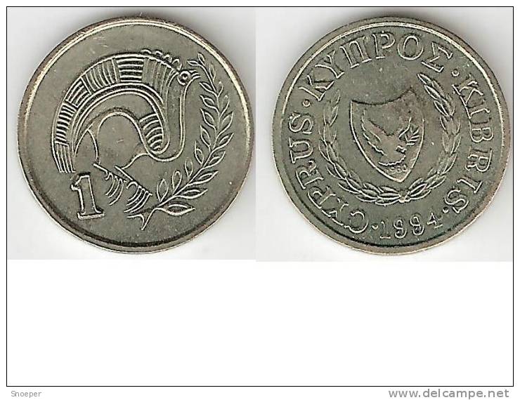 *cyprus 1 Cent 1994  Km 53.3  Unc - Cipro