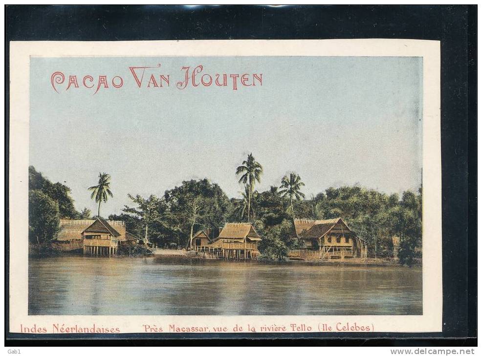 Chromo -- Cacao Van Houten -- Indes Neerlandaises -- Pres Macassar Vue De La Riviere Tello ( Ile Celebes ) - Van Houten