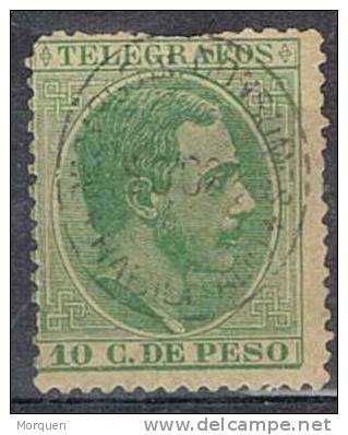 Filipinas, Colonia Española 10 Cts, Habilitado Telegrafos * - Philippinen