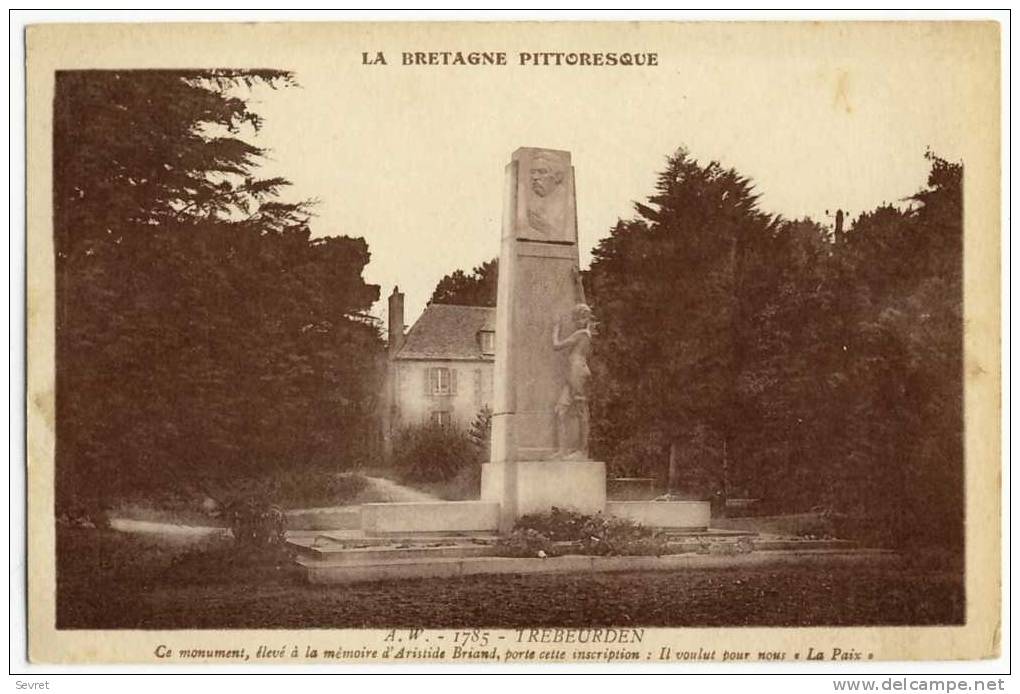 TREBEURDEN. -  Monument élevé à La Mémoire D'Aristide Briand - Trébeurden