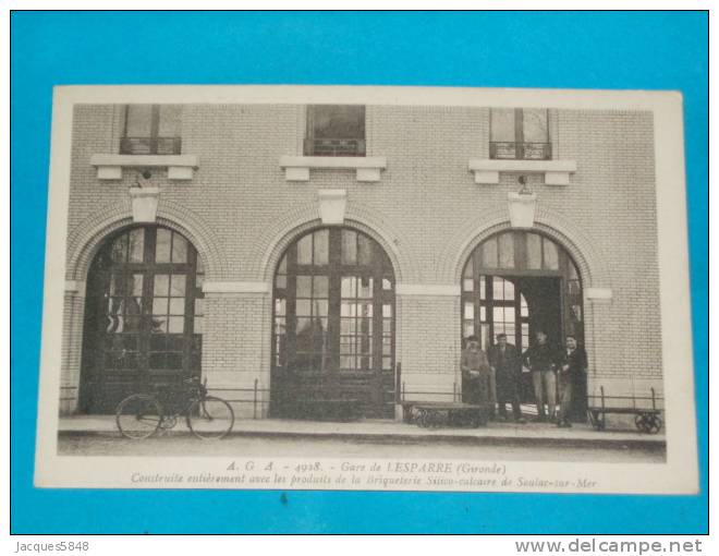 33) L'esparre - N° 4928 - La Gare ( Carte Pub BRIQUETERIE Silico Calcaire De Soulac) Villa Elianne - EDIT . A.G.A - Lesparre Medoc