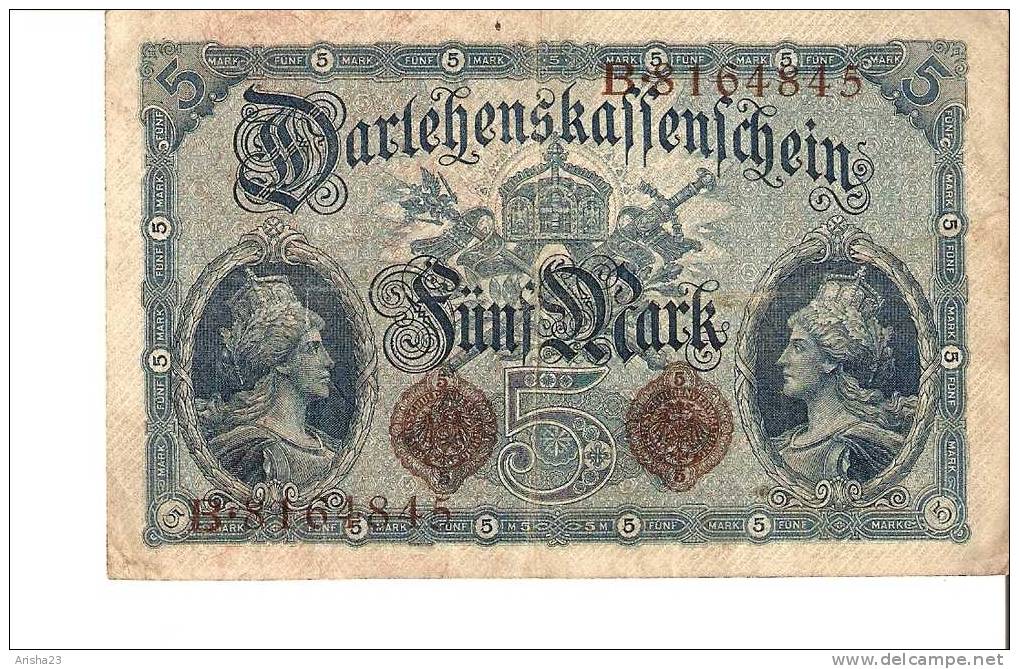 FA. Germany, Berlin 5 Mark 1914 - Ser. B.8164845 - 5 Mark