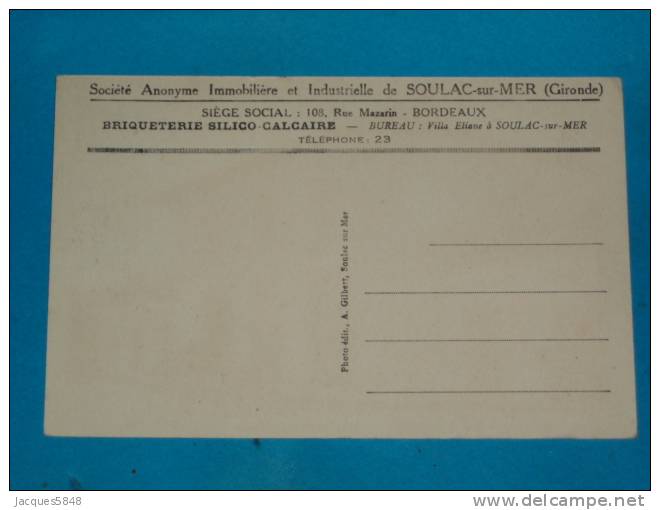 33) L´esparre - N° 4929 - La Gare ( Carte Pub BRIQUETERIE Silico Calcaire De Soulac) Villa Elianne - EDIT . A.G.A - Lesparre Medoc