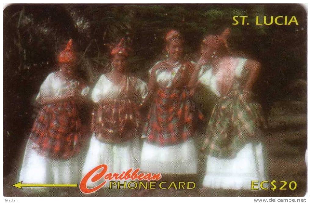 ST LUCIA WOMEN IN NATIONAL DRESS COSTUMES TRADITIONNELS 121CSLA.. UT SUPERBE - St. Lucia