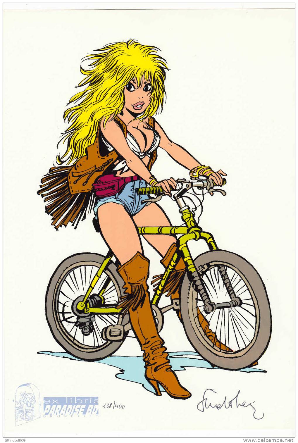 WALTHERY. Rubine à Vélo, Style Rock An' Roll ! Ex-Libris TL 400 EX. Numérotés Et Signés. N° 138. Paradise BD Bruxelles. - Illustratori W - Z