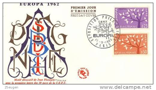 FRANCE 1962 EUROPA CEPT FDC - 1962