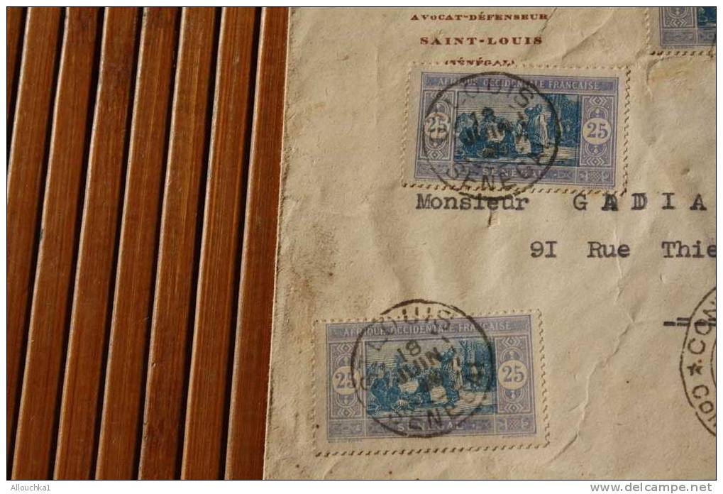 18 JUIN 1940 LETTRE SAINT LOUIS:SENEGAL AFRIQUE OCCIDENTALE COLONIE FRANCAISE DAKAR CACHET CENSURE COMMISSION CONTROLE - Covers & Documents