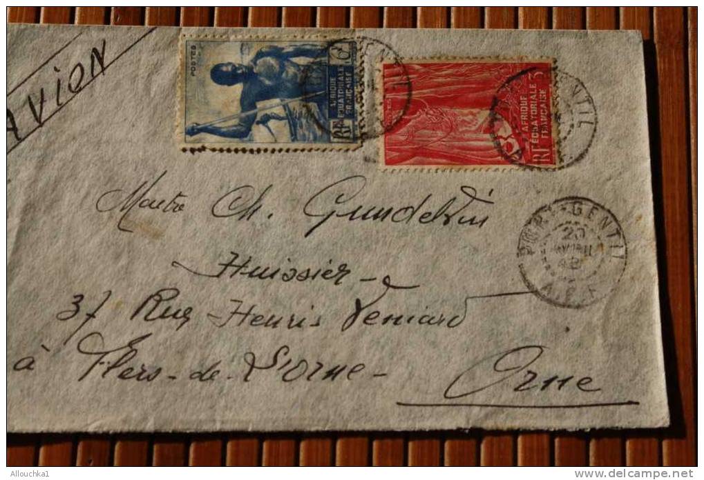 LETTRE >PORT GENTIL GABON  COLONIE FRANCAISE > AFRIQUE EQUATORIALE FRANCAISE A.E.F.  >1942 P/FLERS 61 P AVION - Other & Unclassified