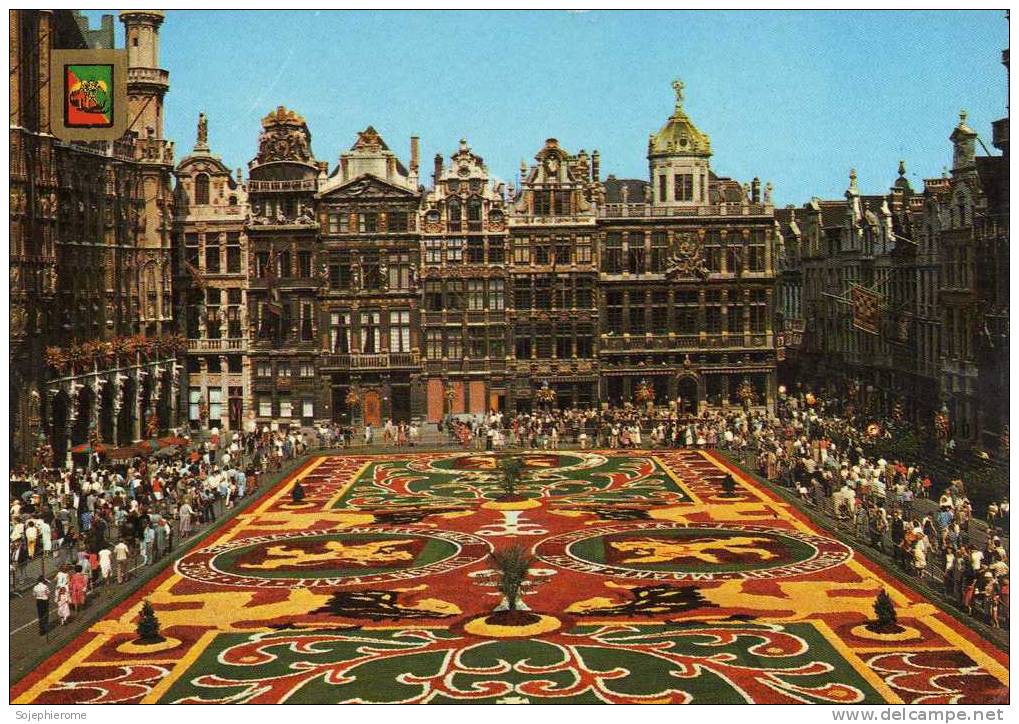 Bruxelles Brussel Grand´ Place Tapis De Fleurs Blason Très Belle Carte - Fêtes, événements