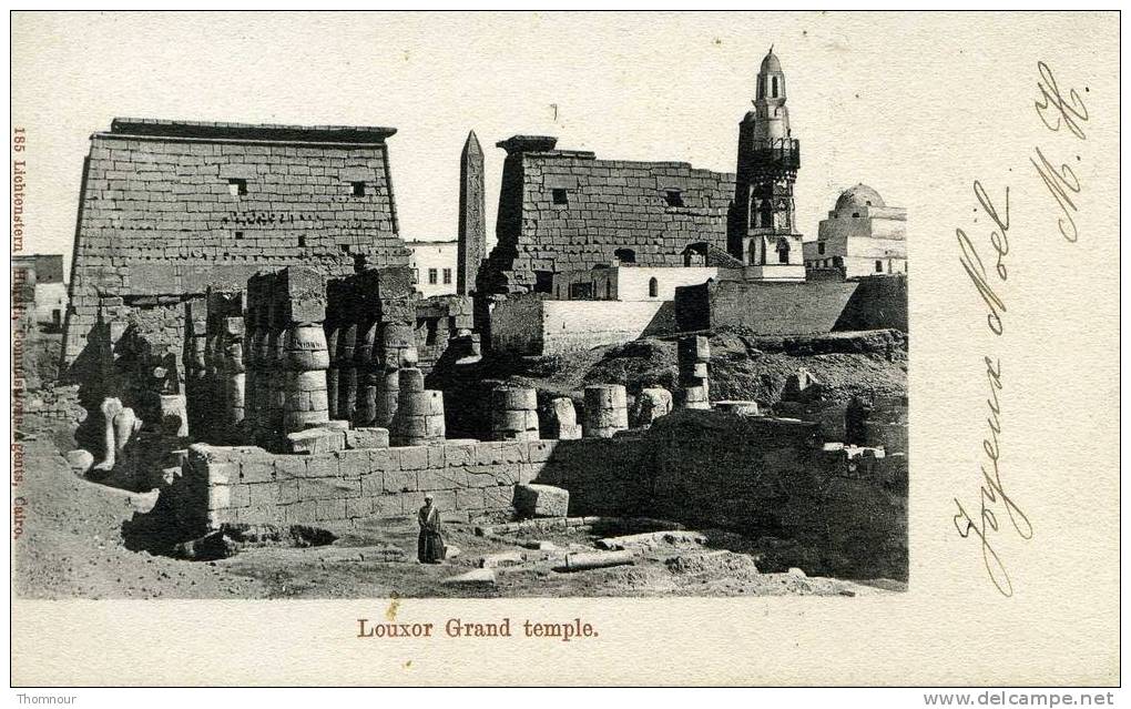 LOUXOR  -  Grand Temple.  - 1901 -  TRES BELLE CARTE PRECURSEUR - - Luxor