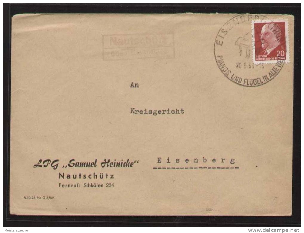 DDR - Landpoststempel "Nautschütz über Eisenberg" Auf Brief - Gelaufen Am 20.8.1965 - Covers & Documents