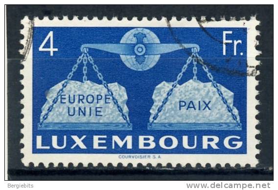 1951 Luxembourg 4 Franc " Europe Unie Paix " VF Used, Scarce Stamp - Used Stamps