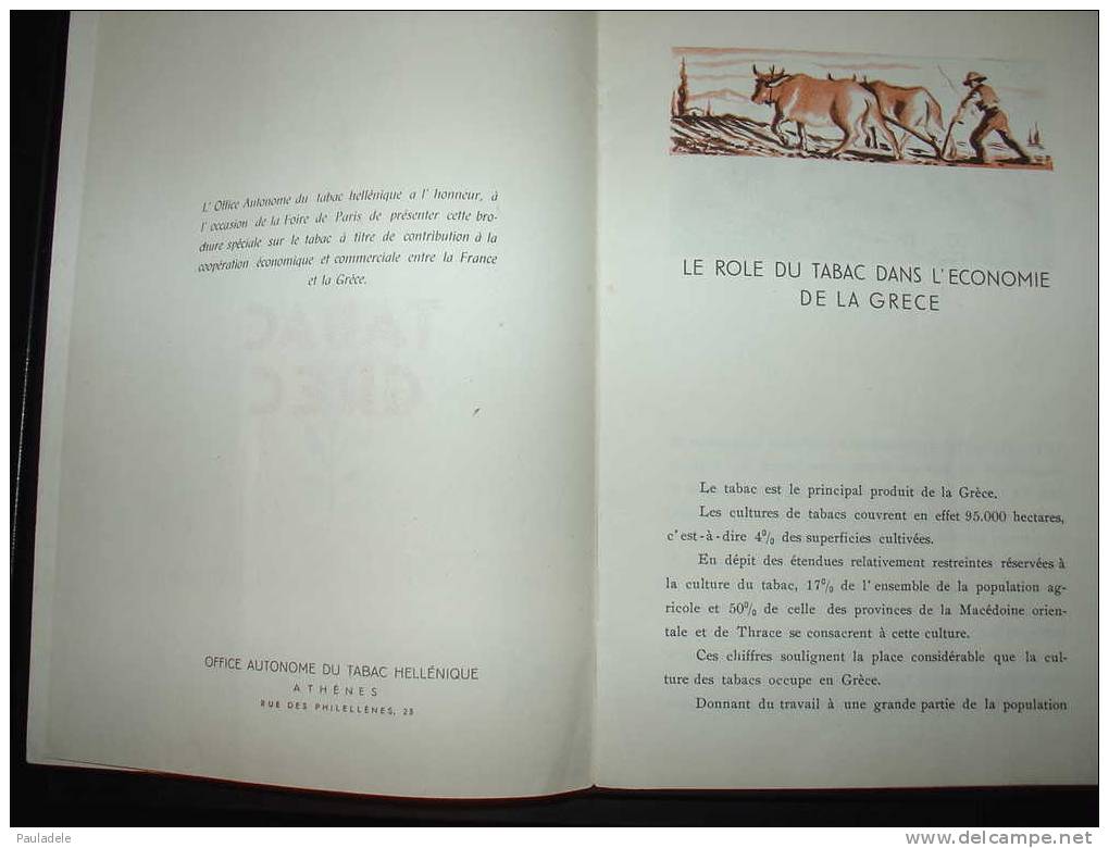 Brochure Sur Le Tabac Grec Foire De Paris 1952 - Documents