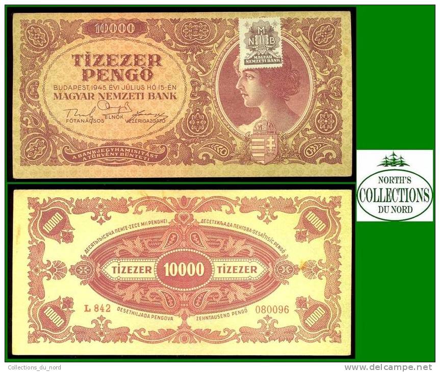 10000 Tizezer Pengo Hungary ( Magyar ) 1945 Paper Money / Billet Hongrie - Hongrie