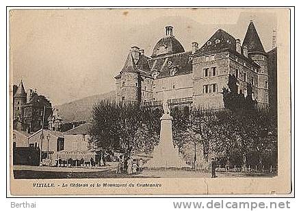 38 VIZILLE - Le Chateau Et Le Monument Du Centenaire - Viriville