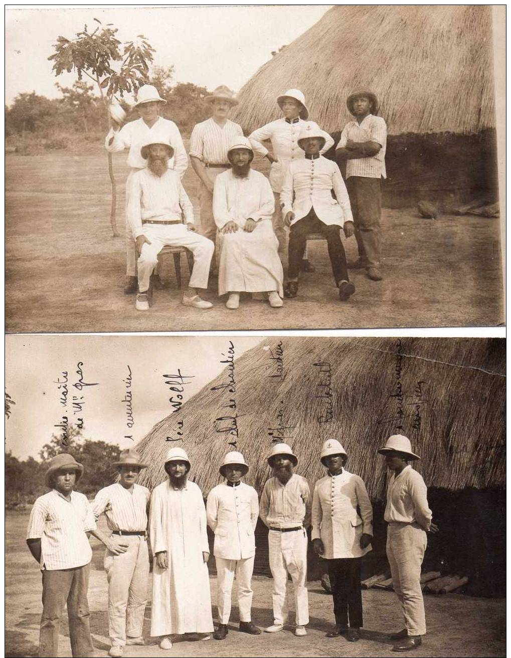 Lot De 2  Cartes Photo Prises En Cote D´ivoire, Fevrier 1920,habits Colonials - Côte-d'Ivoire