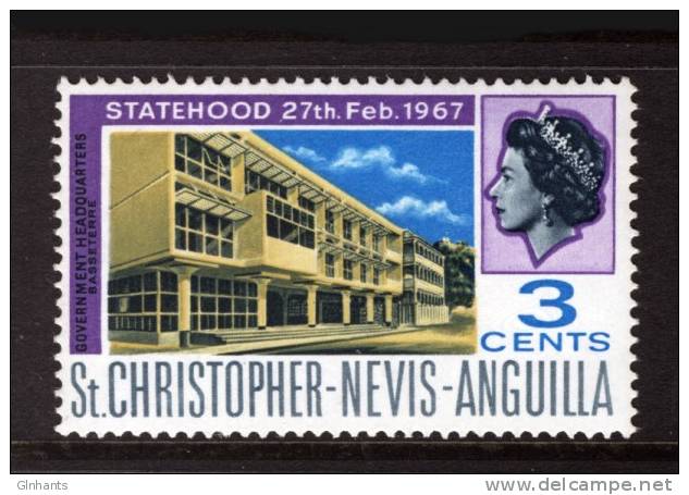 CHRISTOPHER NEVIS ANGUILLA - 1967 3c STATEHOOD STAMP FINE MNH ** - St.Christopher-Nevis-Anguilla (...-1980)