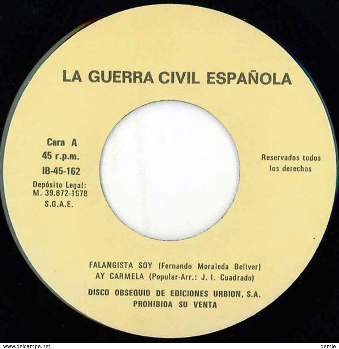 CANCIONES DE LA GUERRA CIVIL  ESPAGNOLES °   PROMO - Autres - Musique Espagnole