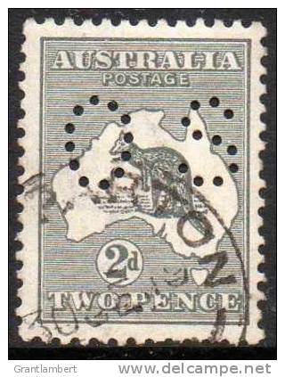 Australia 1915 Kangaroo 3rd Watermark 2d Grey Perf OS CTO - Actual Stamp - Gebraucht