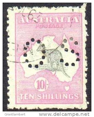 Australia 1915 Kangaroo 3rd Watermark 10 Shillings Grey & Pink Perf OS Used - Actual Stamp - Used Stamps