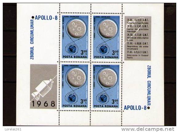 1969 APOLLO 8  YV= BLOC  70 MNH - Blocks & Kleinbögen