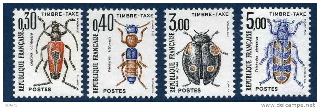 France - Taxe 109/112 ** TB - Insectes : Coléoptères - Cote 4.65 - 1960-.... Neufs