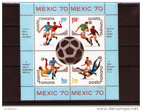 1970 C.M. FOTBAL MEXIC  YV= BLOC  76 MNH - Blocks & Kleinbögen