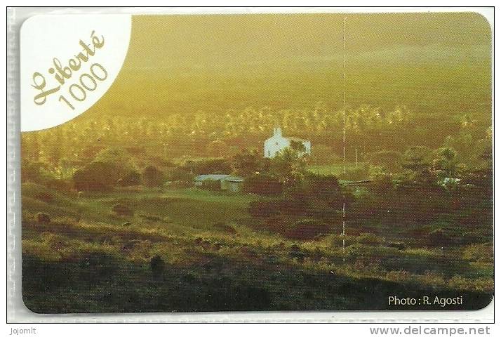 Nouvelle Calédonie - Phonecard - Recharge Liberté  - Paysage - Landscape - Eglise / Church - Utilisée / Used - New Caledonia