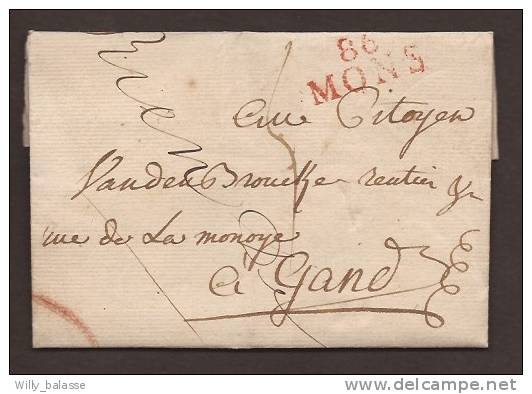 Belgique Précurseur 1799 Lettre Avec Marque "86 Mons". - 1794-1814 (French Period)