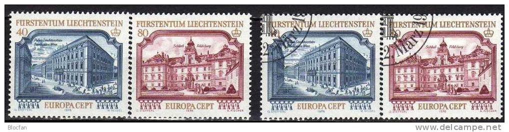 Denkmal CEPT 1978 Historische Gebäude Liechtenstein ** Plus O 3€ Bau-Denkmäler In Wien, Feldsberg Set From EUROPA - 1978