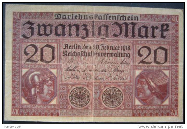 20 Mark 1918 (WPM 57) 20.2.1917 - Reichsschuldenverwaltung
