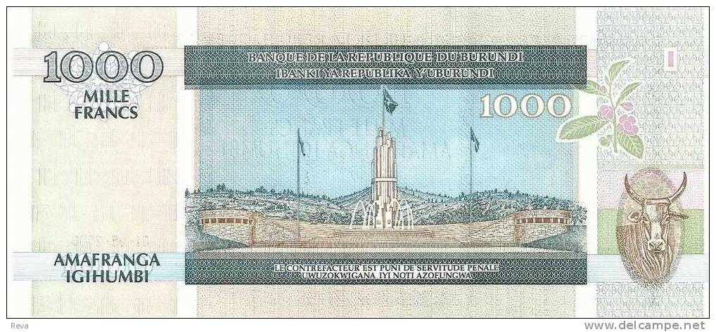 BURUNDI 1000 FRANCS BLUE ANIMAL FRONT & LANDSCAPE BACK DATED 01-05-2006 UNC NOT IN P LIKE P.112a READ DESCRIPTION !! - Burundi