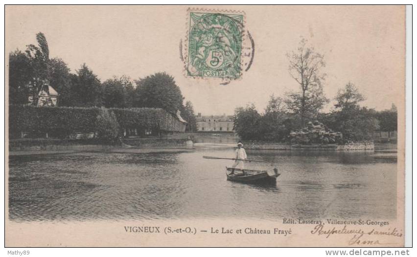 CPA 91 ESSONNE VIGNEUX  LE LAC ET CHATEAU FRAYE - Evry