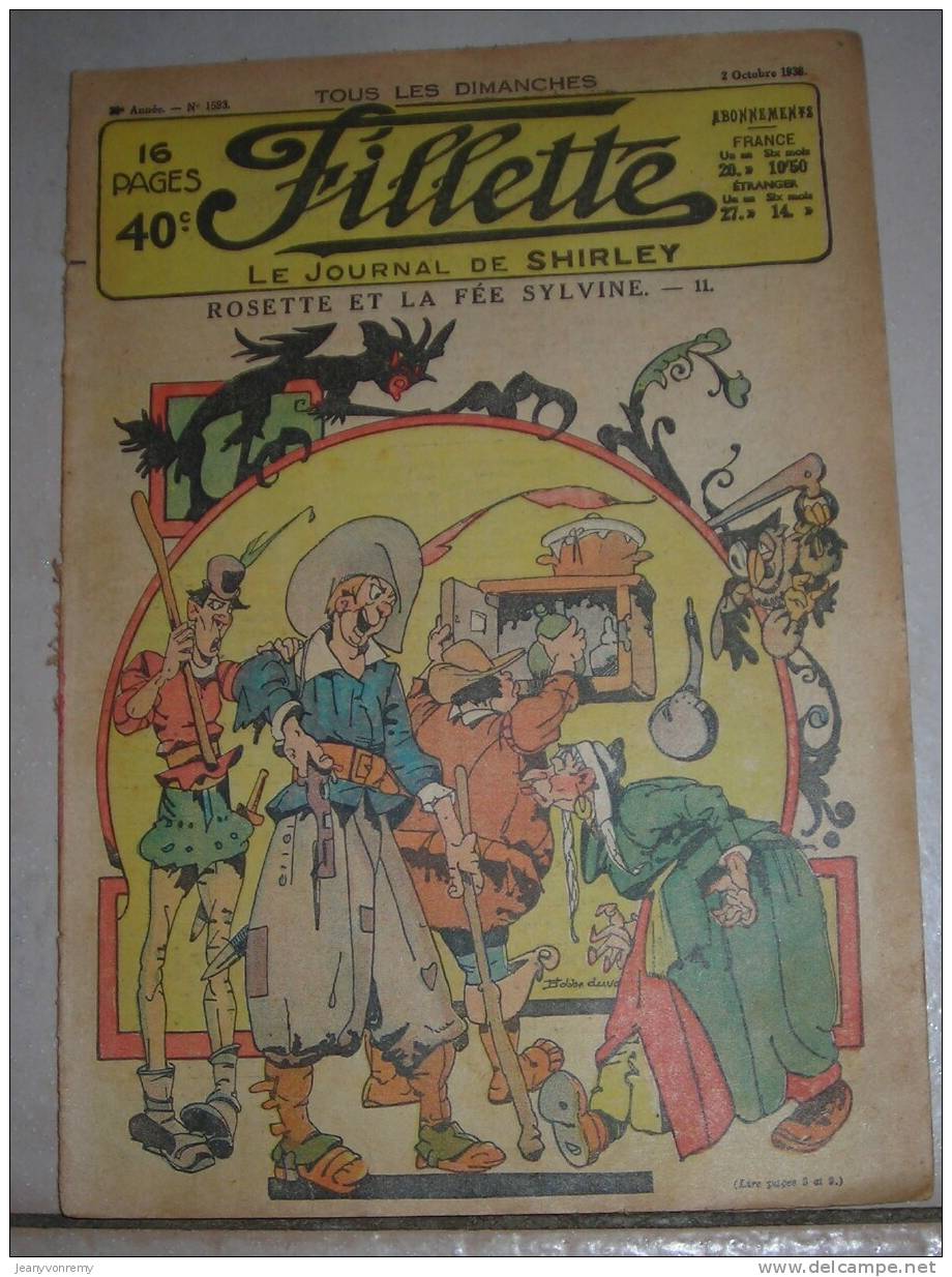 Fillette - 2 Octobre 1938 - N°1593. - Autre Magazines