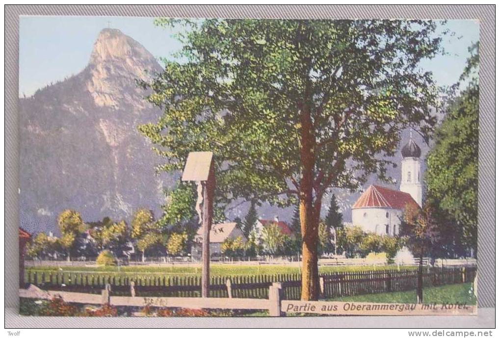 Oberammergau - Partie Aus Oberammergau Mit Kofel - Ottmar Zieher, München "Künstlerfotochrom"  Z 1939 - Oberammergau