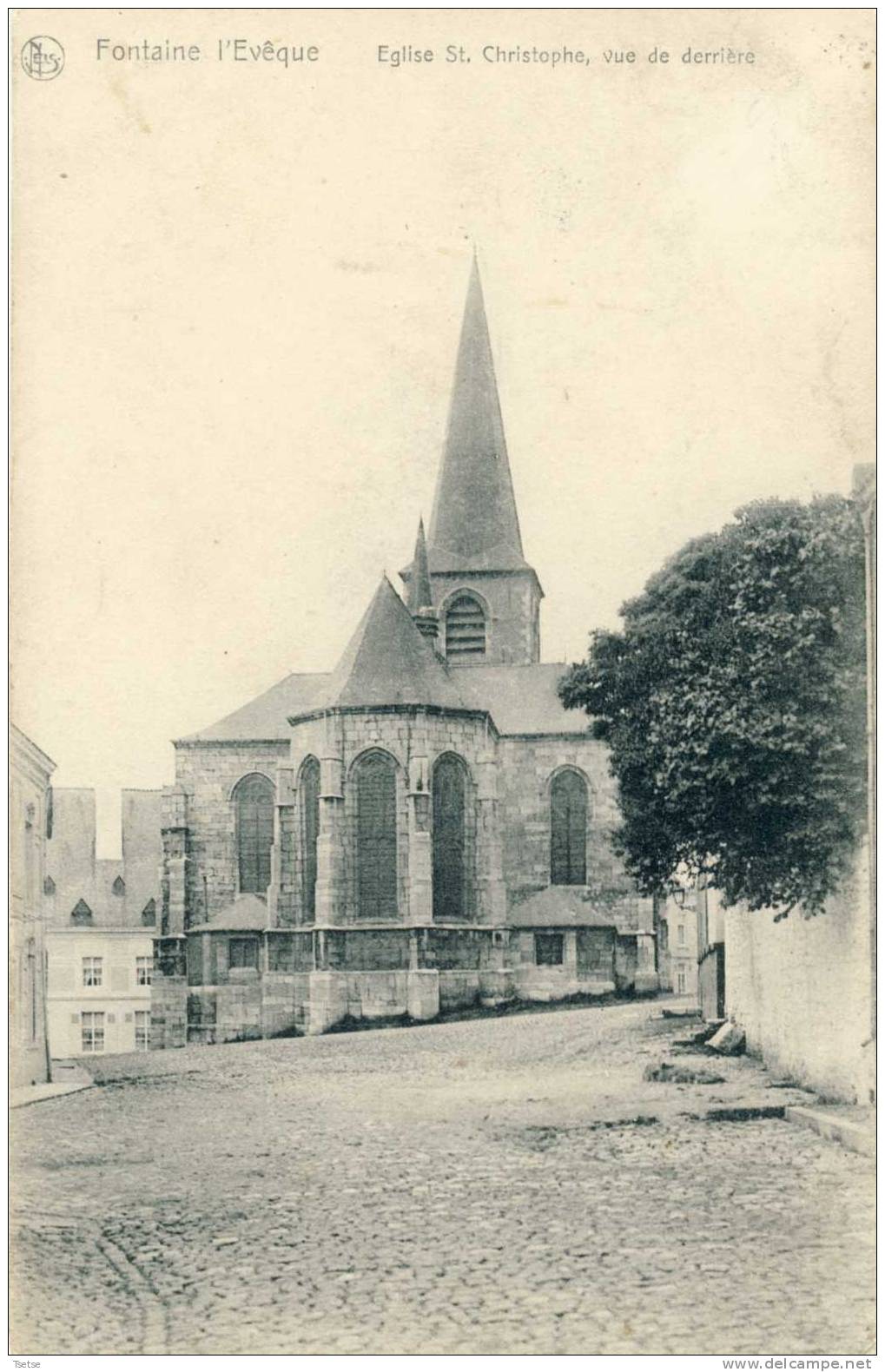 Fontaine L'Evêque - Eglise St. Christophe, Vue De Derrière - 1909 ( Voir Verso ) - Fontaine-l'Eveque