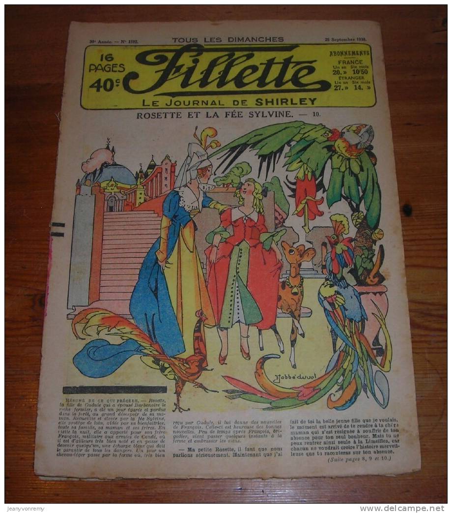 Fillette - 25 Septembre 1938 - N°1592. - Andere Magazine