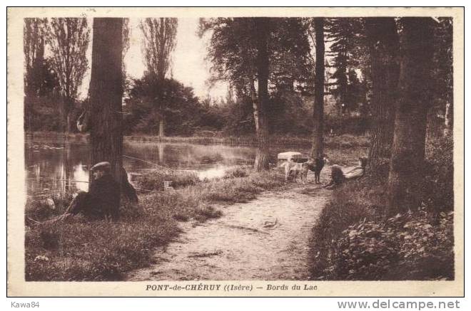 CPA  Pont De Chéruy " Bords Du Lac  " - Pont-de-Chéruy