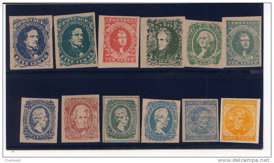 Confederate States Of America CSA Springfield Facsimiles From 1935 MNH - 1861-65 Stati Confederati