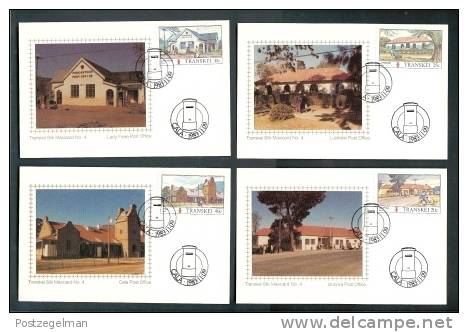 TRANSKEI 1983 4 Silk Postcard(s) Postoffices 128-131 - Zuid-Afrika