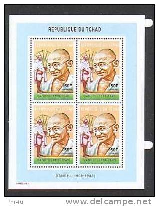 Gandhi Republic Du Chad MNH Block Showing 4 Stamps In Block - Mahatma Gandhi