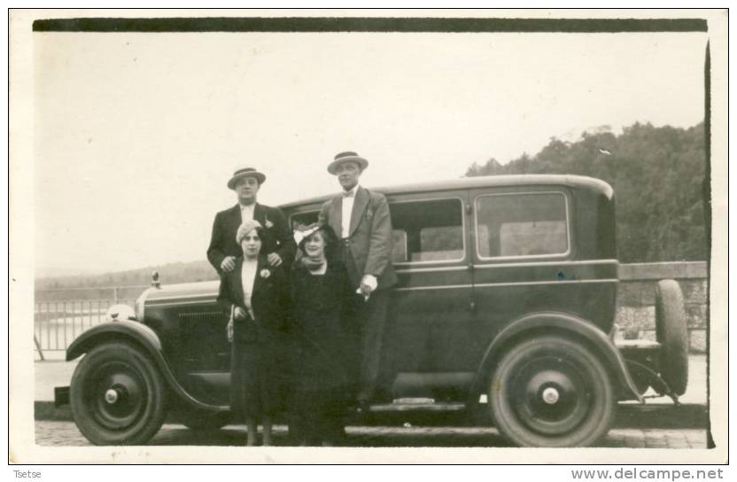 La Gileppe - Barrage - Jolie Carte-photo D´une Famille En Excursion- Oldtimer-Ciroën B14 ( Voir Verso ) - Gileppe (Stuwdam)