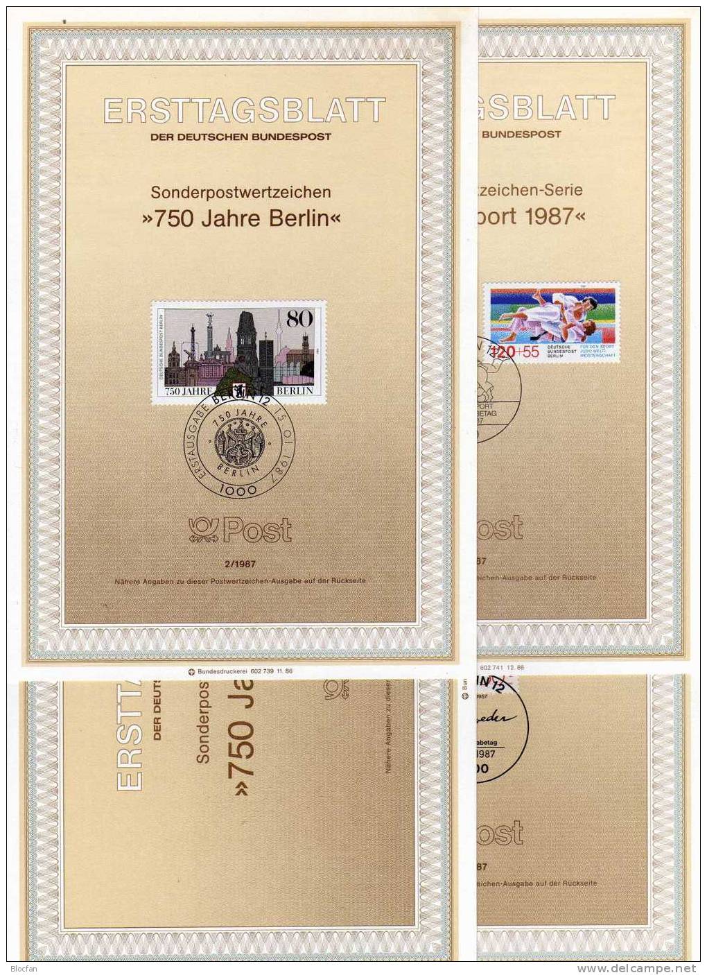 Jahrgang ETB 1987 Berlin-Jubiläum Bis Weihnachten Berlin 772-797 SST 30€ Berliner Ersttagsblätter Documents From Germany - Sonstige & Ohne Zuordnung