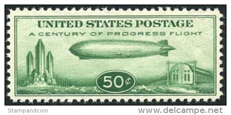 US C18 XF Mint Never Hinged 50c ´Baby Zep´ From 1933 - 1b. 1918-1940 Nuevos