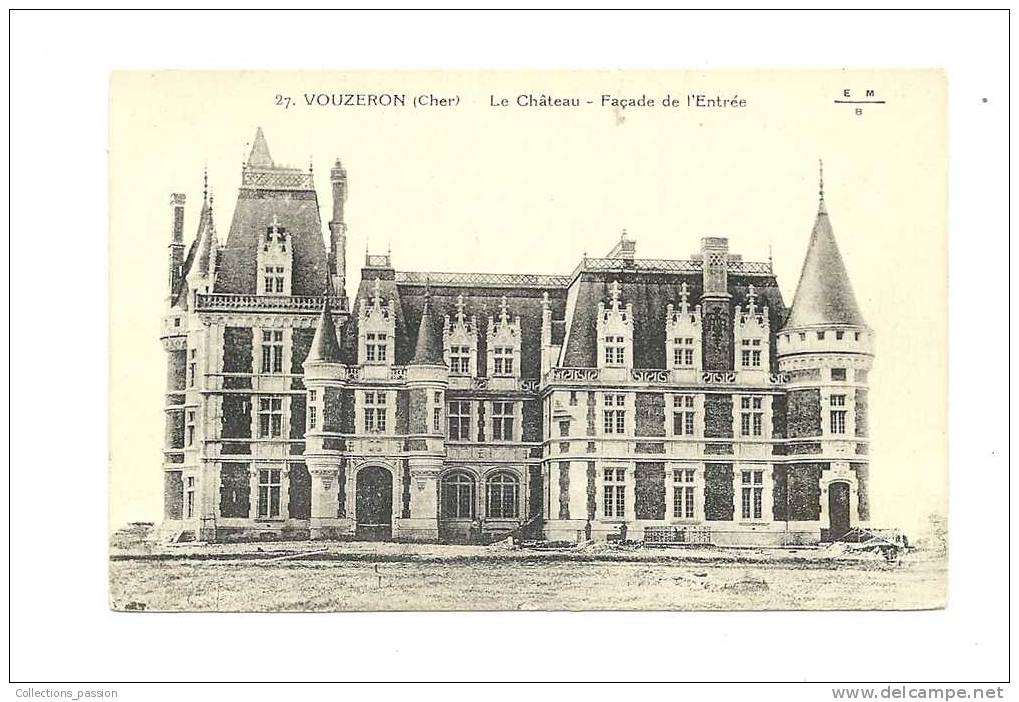 Cp, 18, Vouzeron, Le Château, Façade De L'Entrée - Vouzeron