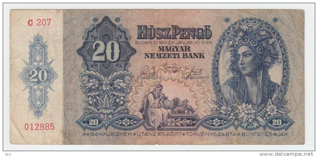 Hungary 20 Pengo 1941 P 109 - Ungarn