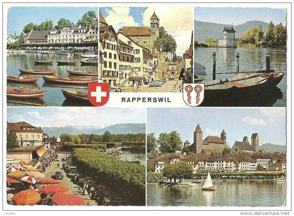 Rapperswil 5-Bilder-Karte Mit Spezial Stempel Der SBB-Bahnhofvorstand Rapperswil 1964 - Rapperswil-Jona