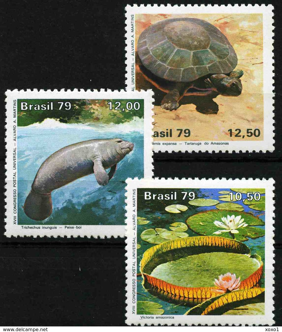 Brazil 1979 Mi.No. 1709 - 1711 Brasilien Marine Life Turtles Nationalpark Amazonas 3v MNH**  4,60 € - Tortues
