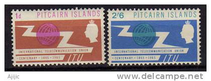 ILE PITCAIRN.   Centenaire UIT. Yv.# 51/2 . 2 T-p Neufs *. Cote 20.00 €.   Liquidation ! - Pitcairn Islands